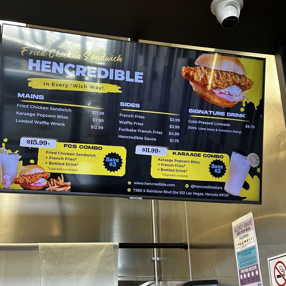 Hencredible - Menu - Sandwiches Near Me - Las Vegas, Nevada Hencredible - Menu - Sandwiches Near Me - Las Vegas, Nevada