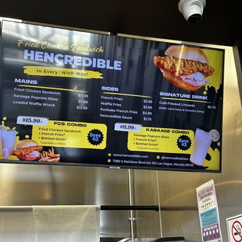 Hencredible - Menu - Sandwiches Near Me - Las Vegas, Nevada