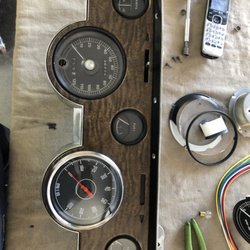 Premier Auto Repair - Custom work to mount aftermarket vintage style tach in original dash plate for 1968 Mercury Cougar