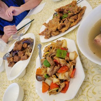 MJ Valley Restaurant - Eggplant with tofu, pig stomach in black bean sauce, and salt and pepper pork chops - Seafood Near Me - Alhambra, California MJ Valley Restaurant - Eggplant with tofu, pig stomach in black bean sauce, and salt and pepper pork chops - Seafood Near Me - Alhambra, California