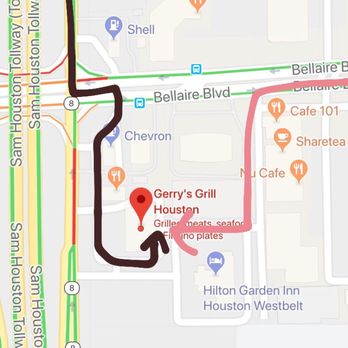 Gerry's Grill - If you're not turning right to enter the plaza, you either have to go thru the gas station or the Huang plaza to get here. Facing Hilton - Filipino Near Me - Houston, Texas Gerry's Grill - If you're not turning right to enter the plaza, you either have to go thru the gas station or the Huang plaza to get here. Facing Hilton - Filipino Near Me - Houston, Texas