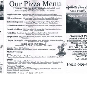Idyllwild Pizza - Menu Part 1 - Pizza Near Me - Idyllwild, California Idyllwild Pizza - Menu Part 1 - Pizza Near Me - Idyllwild, California