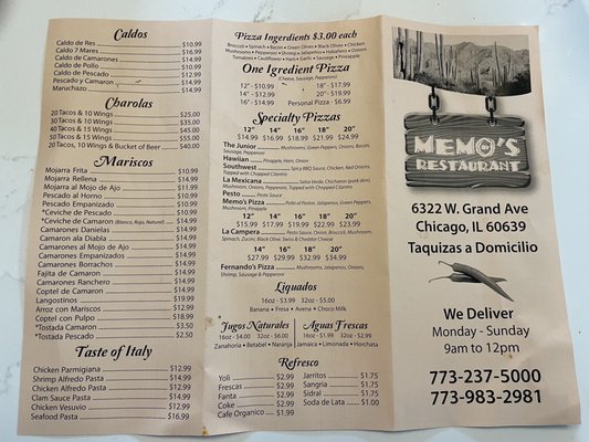 Menu photo 2 Memo's Tacos Chicago, IL Menu photo 2 Memo's Tacos Chicago, IL