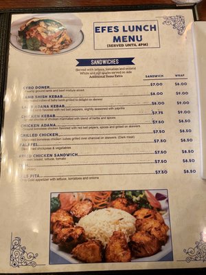 Menu photo 2 Efes Mediterranean Grill Princeton, NJ