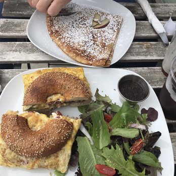 Vineyards Cafe - Pro tip: get your omelette on a bagel!!! - Creperies Near Me - Philadelphia, Pennsylvania