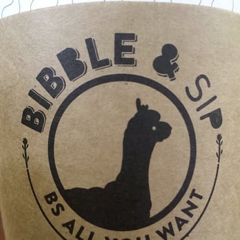 Bibble & Sip - Look at this badass alpaca logo on the cup sleeve...and the cup itself has an army of alpacas - Coffee & Tea Near Me - New York, New York Bibble & Sip - Look at this badass alpaca logo on the cup sleeve...and the cup itself has an army of alpacas - Coffee & Tea Near Me - New York, New York