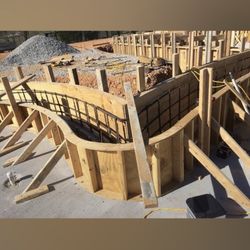 Blaney Roofing & Remodeling - Freeform concrete pool wall framing