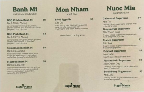 Menu photo 2 Sugarmama Sugarcane Hayward, CA