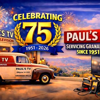 Paul's TV Co - Celebrating 75 years! - Electronics Near Me - Granada Hills, California Paul's TV Co - Celebrating 75 years! - Electronics Near Me - Granada Hills, California