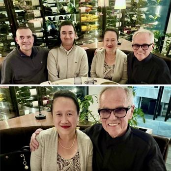 Spago - w/ my Husband & Son and Celebrity chef / executive chef / restaurateur WOLFGANG PUCK at his SPAGO restaurant in BEVERLY HILLS - New American Near Me - Beverly Hills, California