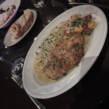 A PCH - Chicken Piccatta!  And that side tomato salad was bomb! - Breakfast & Brunch Near Me - Long Beach, California