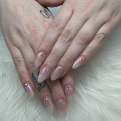 Vp's Nail Salon - Acrylic nails with sheer color and gems