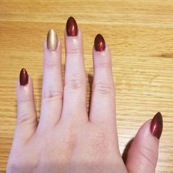 Bella Christine Salon and Spa - These are my real nails, stilleto shaped, with gel manicure