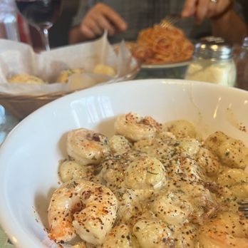 Amici's Italian Bistro - Gnocchi Carbonara w grilled shrimp (Create Your Own Pasta Plate) - Italian Near Me - North Charleston, South Carolina Amici's Italian Bistro - Gnocchi Carbonara w grilled shrimp (Create Your Own Pasta Plate) - Italian Near Me - North Charleston, South Carolina