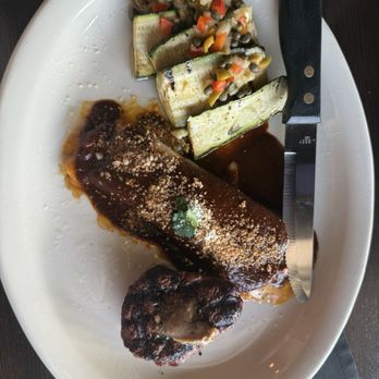 LeTara Grill & Bar - Steak and enchilada with grilled zucchini - Bars Near Me - Haslet, Texas