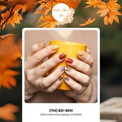 Deep oranges and golden highlights shine this season. Create nails that reflect autumn's glow. Book today