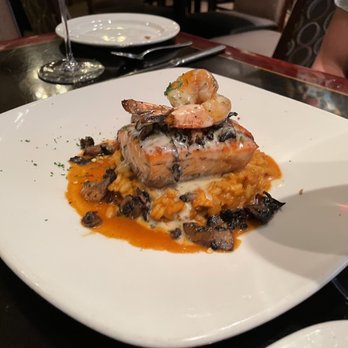 La Griglia - Atlantic Salmon with Shrimp and Risotto - Italian Near Me - Houston, Texas La Griglia - Atlantic Salmon with Shrimp and Risotto - Italian Near Me - Houston, Texas