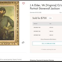 Canvas print of Stonewall Jackson's portrait in the Corcoran Gallery, Washington DC.