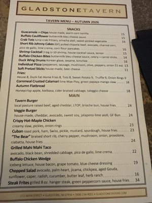 Menu photo 2 Gladstone Tavern Gladstone, NJ Menu photo 2 Gladstone Tavern Gladstone, NJ