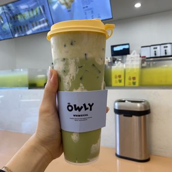 Owly Tea & Crepe - Banana Matcha Lattee - Bubble Tea Near Me - Irvine, California