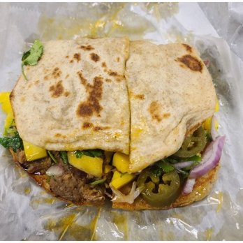 Melt Sandwich Shop - Halal - Pulled pork Flatbread with mango salsa and jalapeños. A+++ - Sandwiches Near Me - White Plains, New York Melt Sandwich Shop - Halal - Pulled pork Flatbread with mango salsa and jalapeños. A+++ - Sandwiches Near Me - White Plains, New York