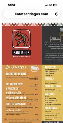 Menu photo 1 Santiago's Denver, CO