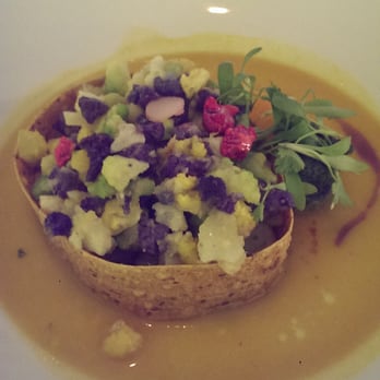 Dirt Candy - Cauliflower and curry with green pea saag, papaya chutney, and pappadam - Vegetarian Near Me - New York, New York