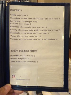 Menu photo 2 Bodega La Puntual Barcelona, B
