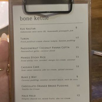 Bone Kettle - Dessert menu! July 2022 - Breakfast & Brunch Near Me - Pasadena, California