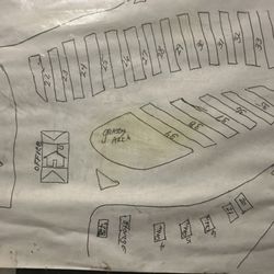 Tree Cabins rv resort - Park map posted outside the office
