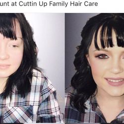 Lori Hunt At Cuttin Up - Before and after pro hair and makeup