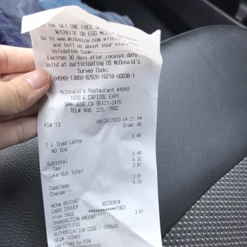 McDonald's - 50% full latte cup for 3.81 at this location! - Fast Food Near Me - San Jose, California