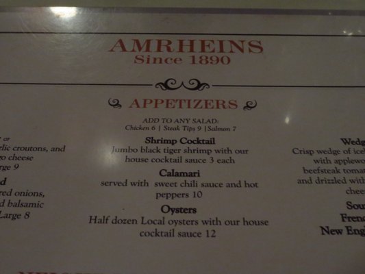 Menu photo 5 Amrheins Boston, MA