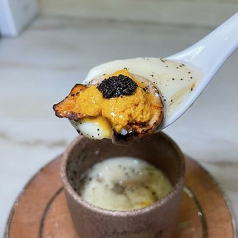 O Fine Japanese Cuisine - Chawanmushi with uni and truffle from Premium omakase - Sushi Bars Near Me - Irvine, California O Fine Japanese Cuisine - Chawanmushi with uni and truffle from Premium omakase - Sushi Bars Near Me - Irvine, California