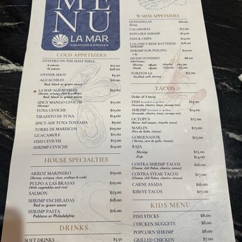 La Mar Seafood & Drinks - Menu - Seafood Near Me - El Paso, Texas La Mar Seafood & Drinks - Menu - Seafood Near Me - El Paso, Texas