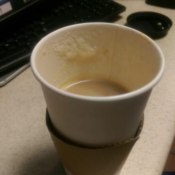 Station Cafe - Large white mocha from SFSU Station Cafd  This is after the foam disappeared. Haven't even had a drink yet. - Food Stands Near Me - San Francisco, California