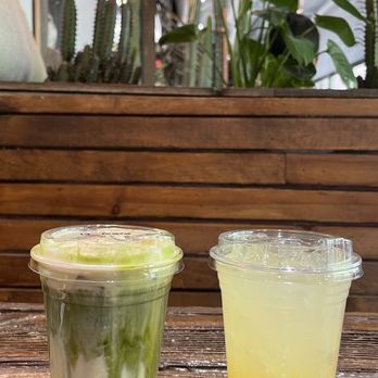 Little Avalon - Banana Dulce Matcha and Passionfruit Lemonade - Cafes Near Me - Las Vegas, Nevada Little Avalon - Banana Dulce Matcha and Passionfruit Lemonade - Cafes Near Me - Las Vegas, Nevada