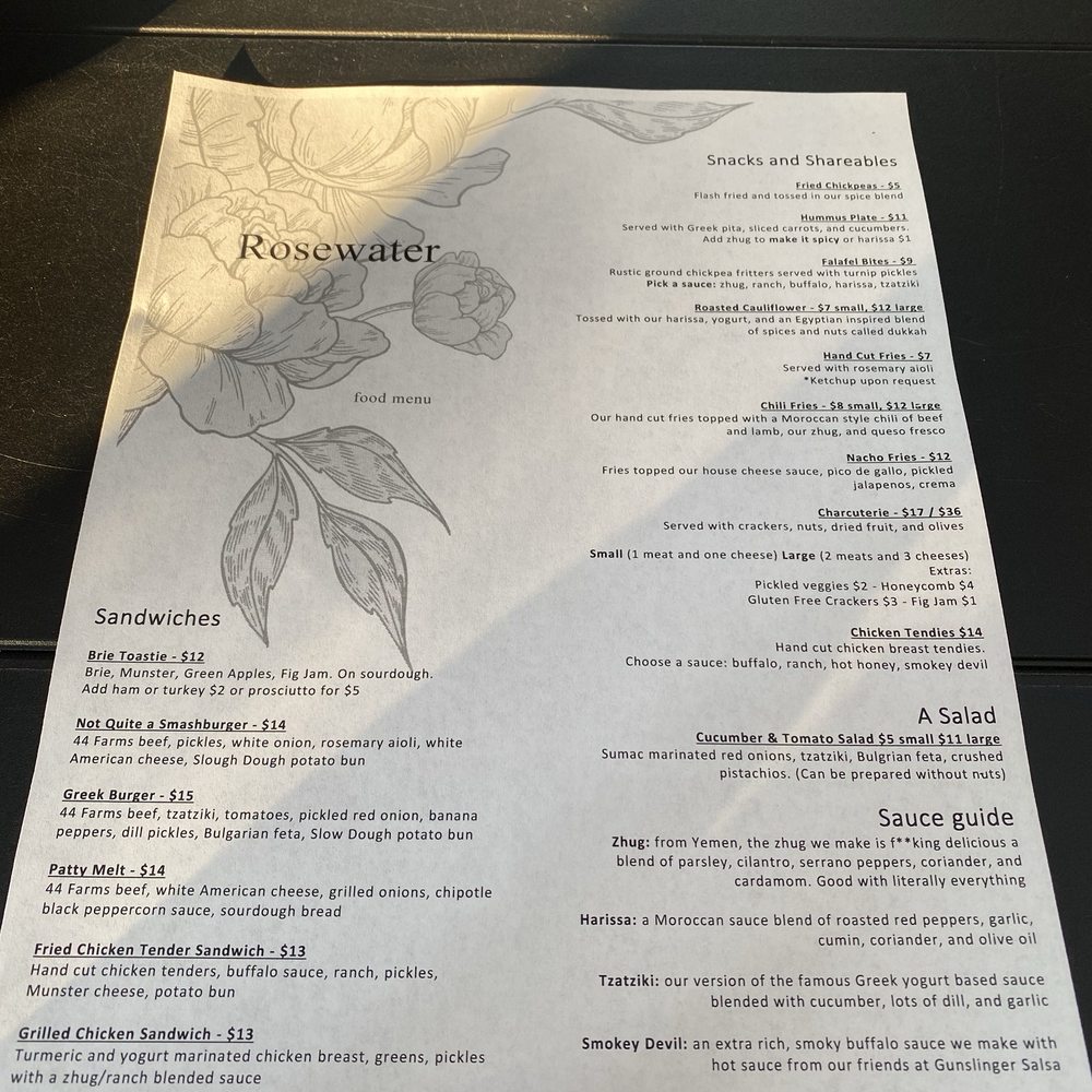 Rosewater - Food Menu - Cocktail Bars Near Me - Houston, Texas Rosewater - Food Menu - Cocktail Bars Near Me - Houston, Texas