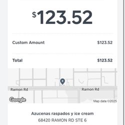 Azusena's Raspados Y Ice Cream - The copy of my receipt