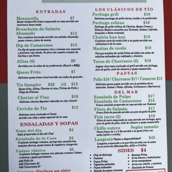 La Cocina de Tio - Menu - Steakhouses Near Me - Cidra, Puerto Rico La Cocina de Tio - Menu - Steakhouses Near Me - Cidra, Puerto Rico
