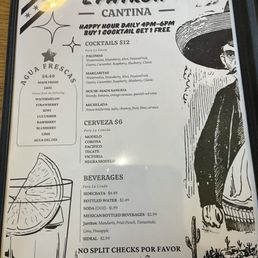 Drink menu Drink menu