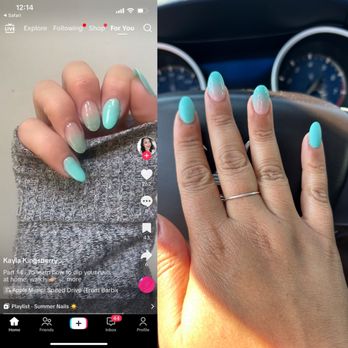 Herbal Essentials Nails Spa - amazing job (on right). acrylic tips with powder - Nail Salons Near Me - Sugar Land, Texas Herbal Essentials Nails Spa - amazing job (on right). acrylic tips with powder - Nail Salons Near Me - Sugar Land, Texas