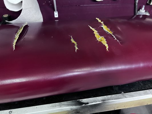 Autos Reconditioning: Before & Afters - Autolux Interior Repair services include leather, vinyl, fabric, carpet, and plastic from wear damage, cracks, tears, fading, burns, stains, cuts, holes, and other damage, restored to an original, like-new finish.

Paint Touch-Up service is an inexpensive way to correct paint chips, nicks, and scratches. Our computerized system matches your vehicle’s paint color code to restore a beautiful flawless shine to your vehicle.

Ding and Dent Removal service technicians are specially trained to bring the dings and dents on your vehicle back to its original factory-finished appearance using innovative, new metal sculpting methods.