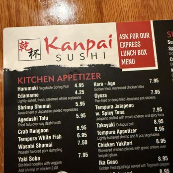 Kanpai Sushi - Menu - Sushi Bars Near Me - Virginia Beach, Virginia