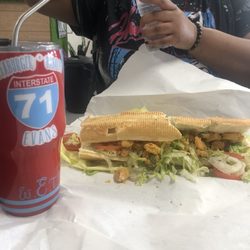 The Roux - Shrimp po boy on deck