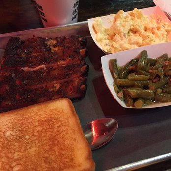 Van's Pig Stand - Ribs, Potato Salad, Green Beans - Barbeque Near Me - Norman, Oklahoma