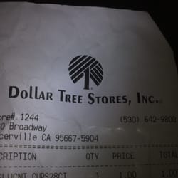 Dollar Tree - Dollar Tree Store in Placerville Receipt.