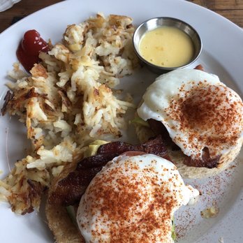 Seven Mile Cafe - Eggs benny with sourdough bread instead of the muffin $13.50 - Breakfast & Brunch Near Me - Denton, Texas Seven Mile Cafe - Eggs benny with sourdough bread instead of the muffin $13.50 - Breakfast & Brunch Near Me - Denton, Texas