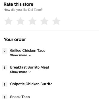 Del Taco - Receipt - Mexican Near Me - Irvine, California Del Taco - Receipt - Mexican Near Me - Irvine, California