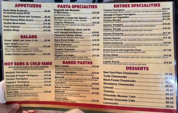 Menu photo 2 Sali's Pizza & Pasta Garland, TX